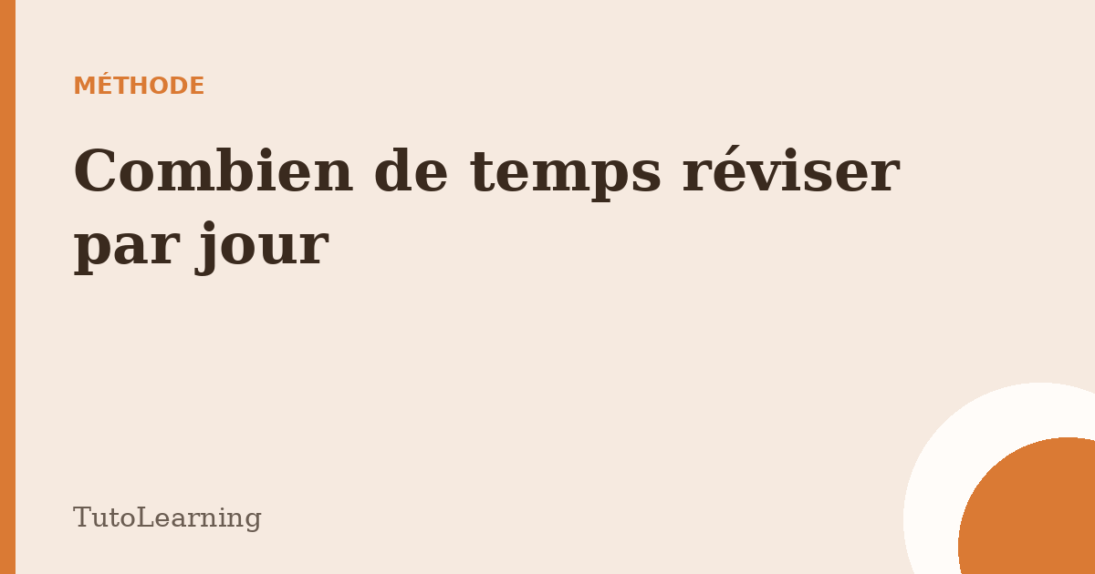 Combien de temps réviser par jour, selon sa classe